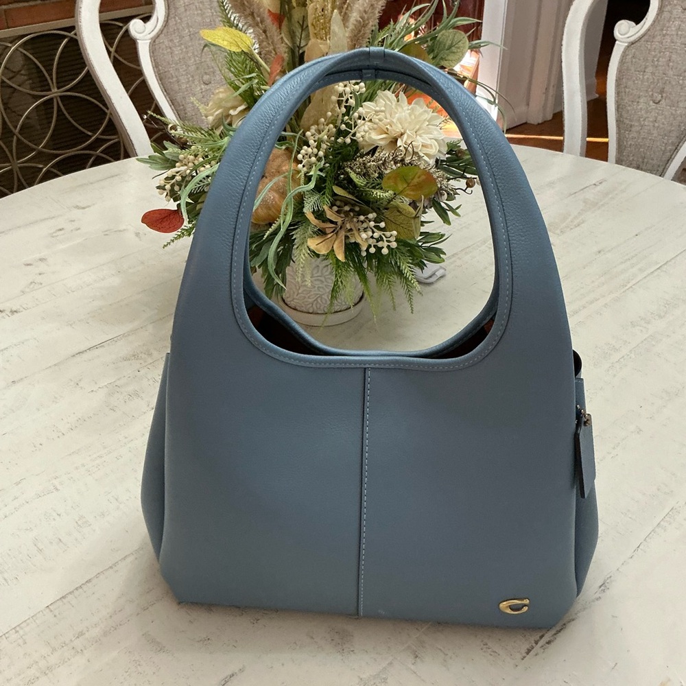 Coach Light Blue Leather Satchel